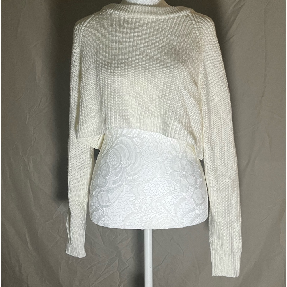 Small White cropped zaful sweater